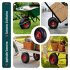 Lot de 4 Roue increvable 3.50-4 en PU pour brouette diable alesage 16mm 260x85mm Noir/Rouge - voonot.com