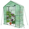 Serre de jardin avec etageres et bache PE renforcee 135g/m2 143x73x195cm Vert - voonot.com