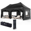 Tonnelle de jardin 3x6m Pliable Barnum avec 6 parois amovibles Noir - voonot.com