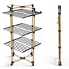 Sechoir a linge etendoir tour pliable 3 niveaux 69x69x136 cm style bois noir - voonot.com
