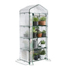 Serre de jardin avec etageres et bache PE renforcee 135gr/m2 69x49x160cm blanc - voonot.com