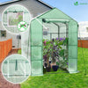 Serre de jardin avec etageres et bache PE renforcee 135g/m2 143x143x195cm Vert - voonot.com