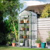 Serre de jardin avec etageres et bache PE renforcee 135gr/m2 69x49x160cm blanc - voonot.com