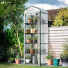 Serre de jardin avec etageres et bache PE renforcee 135gr/m2 69x49x193cm blanc - voonot.com