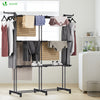 Sechoir a linge etendoir extensible et pliable grande capacite sechage 190x53x170cm Noir - voonot.com