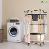 Sechoir a linge etendoir tour pliable 3 niveaux 69x69x136 cm style bois noir - voonot.com