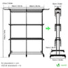 Sechoir a linge etendoir extensible et pliable grande capacite sechage 190x53x170cm Noir - voonot.com