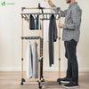 Sechoir a linge etendoir tour pliable 3 niveaux 69x69x136 cm style bois noir - voonot.com