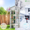 Serre de jardin avec etageres et bache PE renforcee 135gr/m2 69x49x160cm blanc - voonot.com