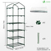 Serre de jardin avec etageres et bache PE renforcee 135gr/m2 69x49x193cm blanc - voonot.com