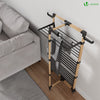 Sechoir a linge etendoir tour pliable 3 niveaux 69x69x136 cm style bois noir - voonot.com