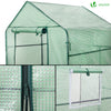 Serre de jardin avec etageres et bache PE renforcee 135g/m2 143x143x195cm Vert - voonot.com