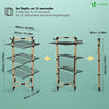 Sechoir a linge etendoir tour pliable 3 niveaux 69x69x136 cm style bois noir - voonot.com
