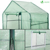Serre de jardin avec etageres et bache PE renforcee 135g/m2 143x73x195cm Vert - voonot.com