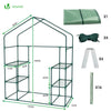 Serre de jardin avec etageres et bache PE renforcee 135g/m2 143x73x195cm Vert - voonot.com