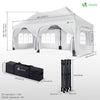 Tonnelle de jardin 3x6m Pliable Barnum avec 6 parois amovibles Blanc - voonot.com