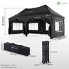 Tonnelle de jardin 3x6m Pliable Barnum avec 6 parois amovibles Noir - voonot.com