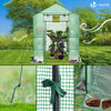 Serre de jardin avec etageres et bache PE renforcee 135g/m2 143x143x195cm Vert - voonot.com