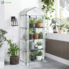 Serre de jardin avec etageres et bache PE renforcee 135gr/m2 69x49x160cm blanc - voonot.com
