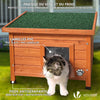 Maison pour Chat en bois avec toit bitumé autoportant et porte à lamelles PVC - voonot.com
