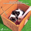 Maison pour Chat en bois avec toit bitumé autoportant et porte à lamelles PVC - voonot.com