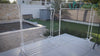 Portant a Vetements double avec roulettes et 2 etageres de rangement 120x40x146cm metal Blanc