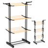 Sechoir a linge etendoir pliable 3 niveaux style bois noir - voonot.com