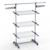 Sechoir a linge inox etendoir robuste ailes pliables 3 niveaux - voonot.com