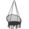 Fauteuil suspendu avec coussin rond noir - voonot.com