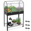 Potager sureleve avec bache PVC 80.5x130x43cm noir - voonot.com