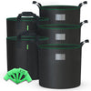 Lot 5 sacs de plantation non tisse 65L avec poignee Noir - voonot.com