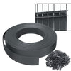 Kit de lamelles occultantes PVC brise vue 75m x 4.7cm avec 150 clips Gris - voonot.com