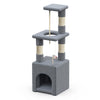 Arbre à Chat 88cm avec Corde Griffoir Plateforme Niche Gris - voonot.com