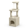 Arbre à Chat 88cm avec Corde Griffoir Plateforme Niche Beige - voonot.com