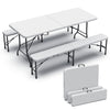 Ensemble de Table et bancs camping pliables 180cm HDPE blanc - voonot.com