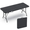 Table de camping pique nique pliable 180cm HDPE polyrotin noire - voonot.com