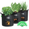 Lot 3 sacs de plantation non tisse avec fenetre velcro et poignee 43L Noir - voonot.com