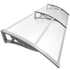 Auvent de porte marquise 200x80 cm transparent en Polycarbonate anti UV - voonot.com