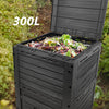 Composteur de jardin 300L Qualité Supérieure pour Jardin Déchets Imitation Style bois noir - voonot.com