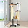 Sechoir a linge etendoir pliable 3 niveaux style bois noir - voonot.com