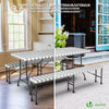 Lot 3 nappes de table et banc en PVC Vinyle style ceramique - voonot.com