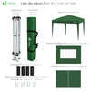 Tonnelle de Jardin 3x3m Pliable avec portes et fenêtres Vert - voonot.com