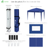 Tonnelle de Jardin 3x3m Pliable avec portes et fenêtres Bleu - voonot.com