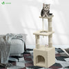 Arbre à Chat 88cm avec Corde Griffoir Plateforme Niche Beige - voonot.com