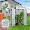 Serre de jardin avec etageres et bache PE renforcee 135g/m2 143x73x195cm - voonot.com