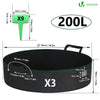 Lot de 3 sacs de plantation non tisse 200L avec poignee Noir - voonot.com