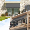 Auvent retractable manuel sans percage 200cm Gris - voonot.com