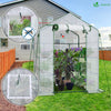 Serre de jardin avec etageres et bache PE renforcee 135g/m2 143x143x195cm - voonot.com