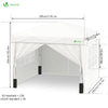 Tonnelle de Jardin 3x3m Pliable avec portes et fenêtres Blanc - voonot.com