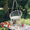 Fauteuil suspendu avec coussin rond beige - voonot.com